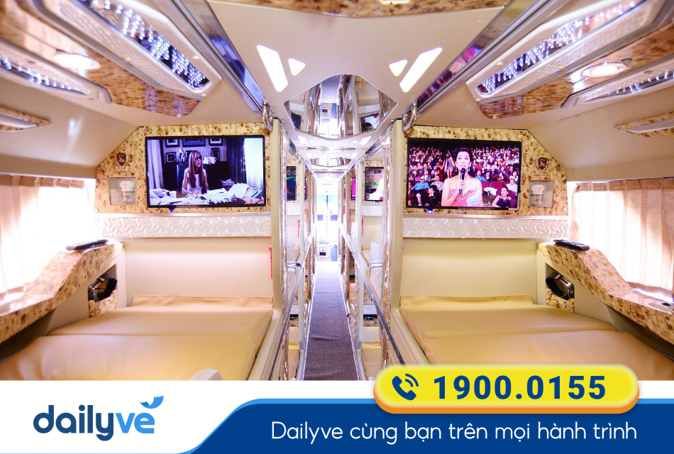 Giường Limousine với đầy đủ tiện ích hiện đại 
