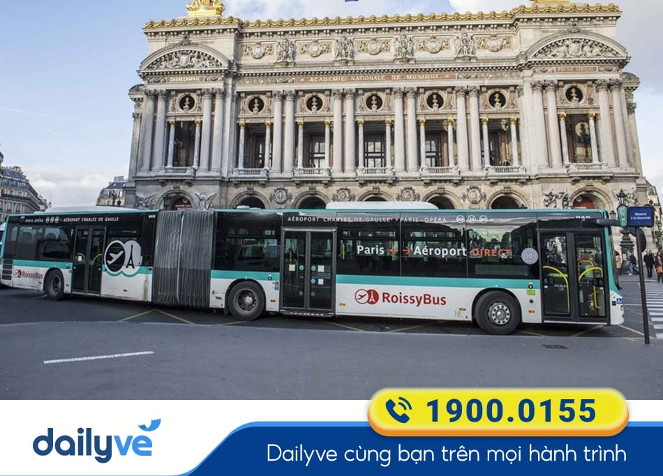 Dịch vụ xe buýt Roissybus đưa đón khách từ Sân bay Charles De Gaulle