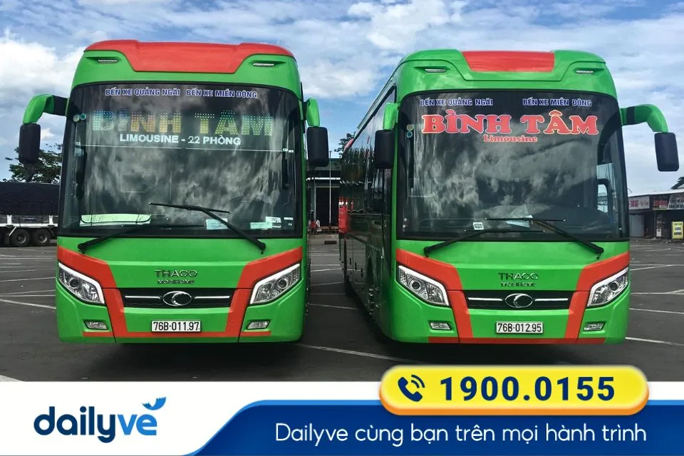 Nhà xe Bình Tâm đi tuyến Nghệ An - Quảng Ngãi