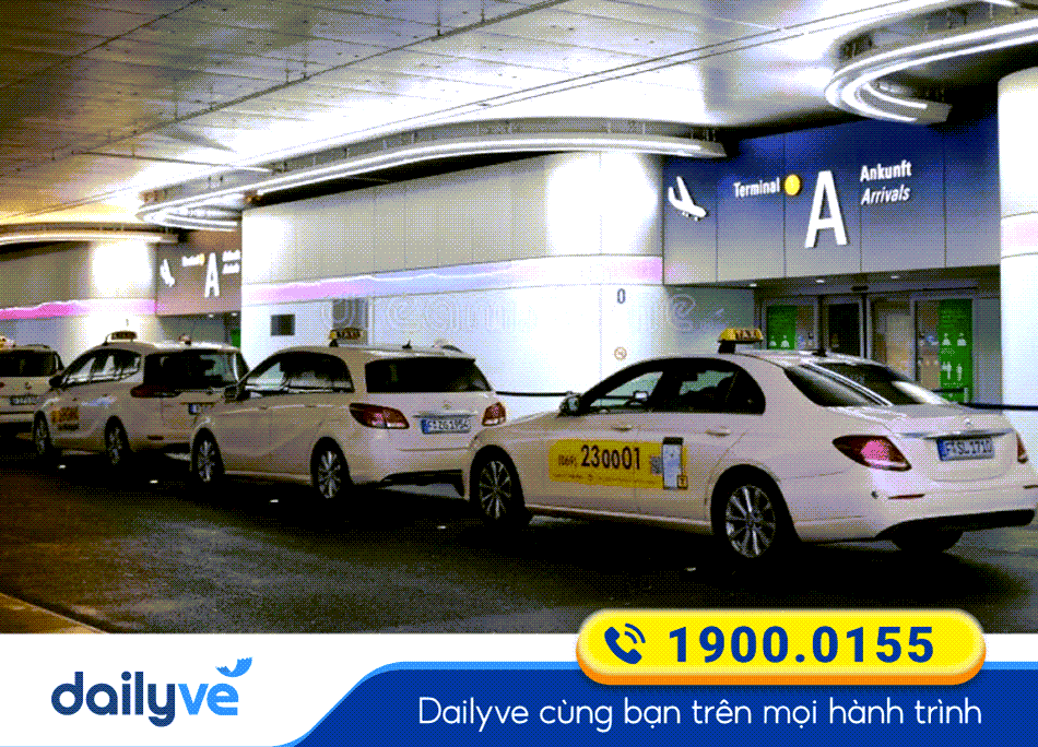 Phương tiện taxi đưa đón khách từ Sân bay Frankfurt