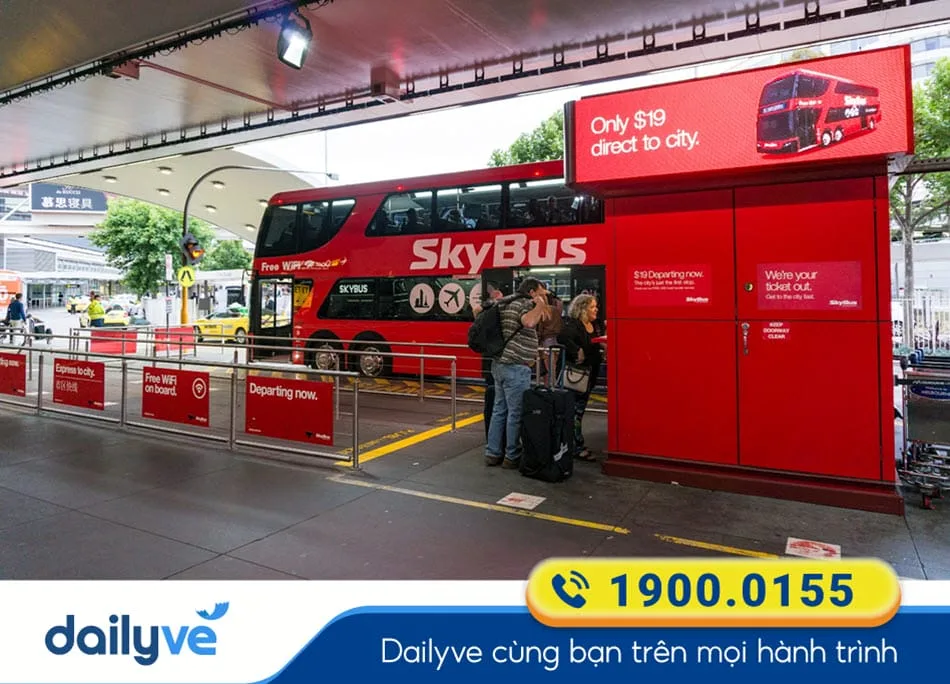Phương tiện xe buýt di chuyển từ Sân bay Melbourne với mức phí rẻ