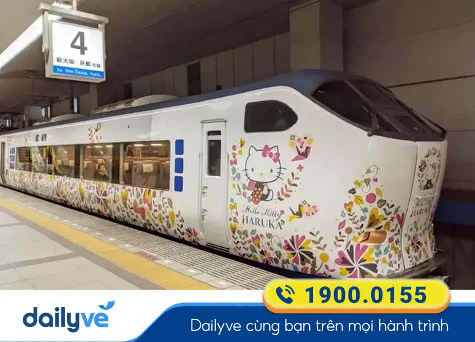 Tàu JR Kansai Airport Express “Haruka” di chuyển từ Sân bay Kansai
