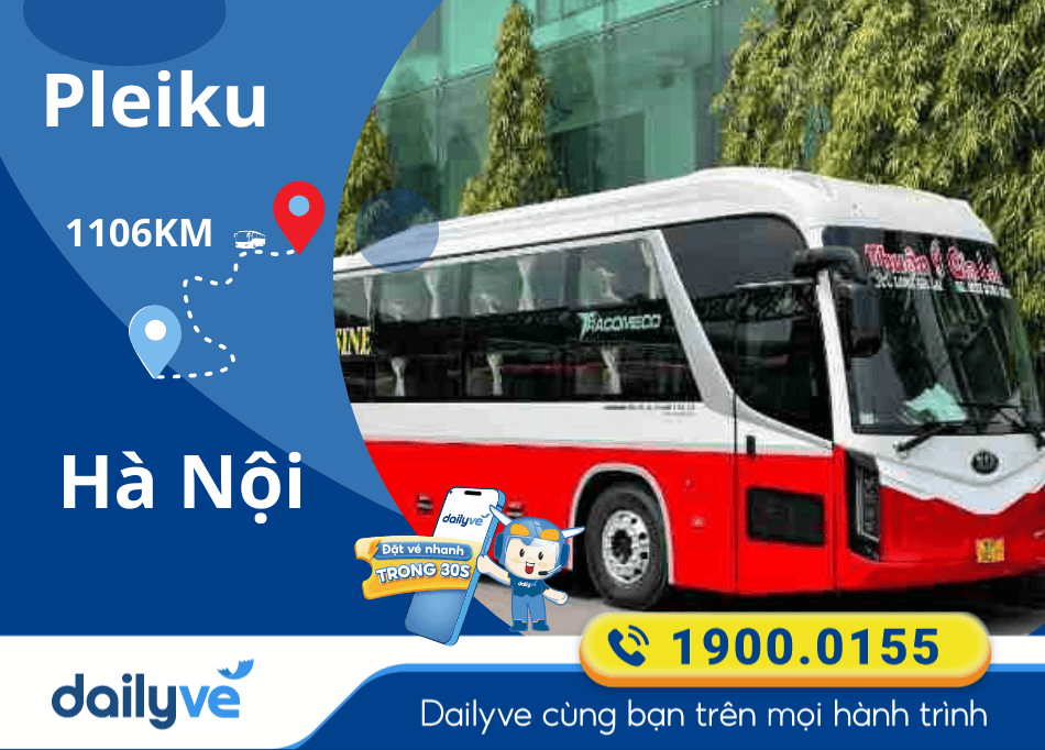 Vé xe giường nằm từ Pleiku đi Hà Nội