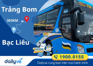 Vé xe từ Trảng Bom đi Bạc Liêu