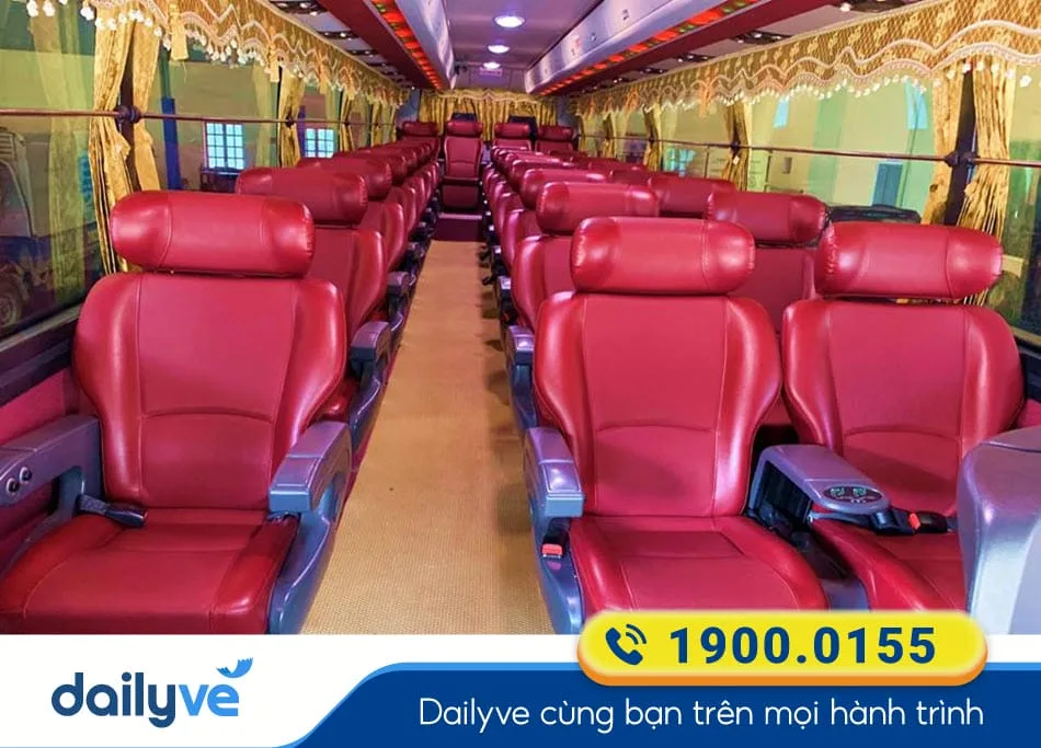 Nội thất xe ghế ngồi thế hệ mới của nhà xe Hoàng Gia