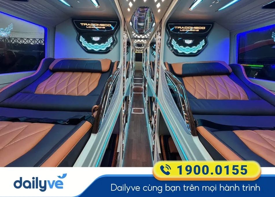 Tiện ích hiện đại xe Limousine 20 phòng của nhà xe Tý