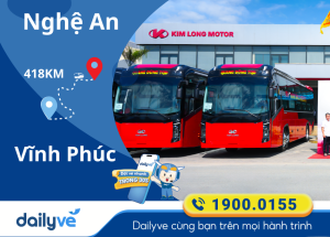 Vé xe từ Nghệ An đi Vĩnh Phúc