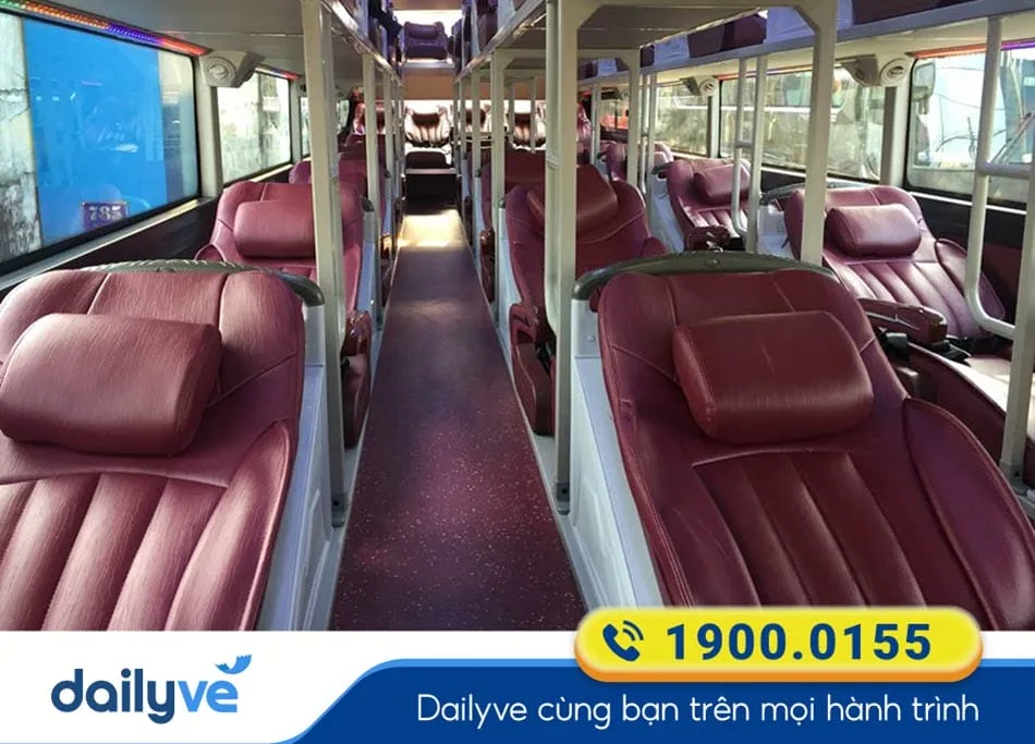 Nội thất xe giường nằm 40 chỗ của nhà xe Cường Hà