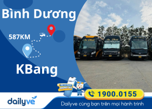 Vé xe từ Bình Dương đi KBang