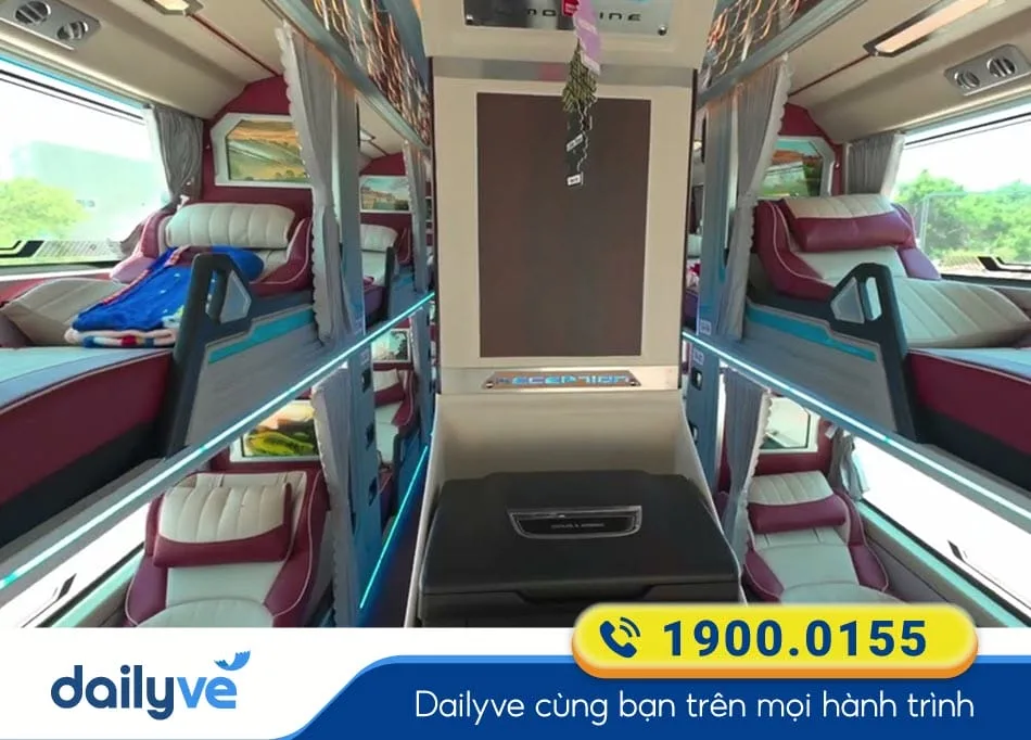 Nội thất xe Limousine 34 phòng sang trọng của xe khách Quỳnh Quý