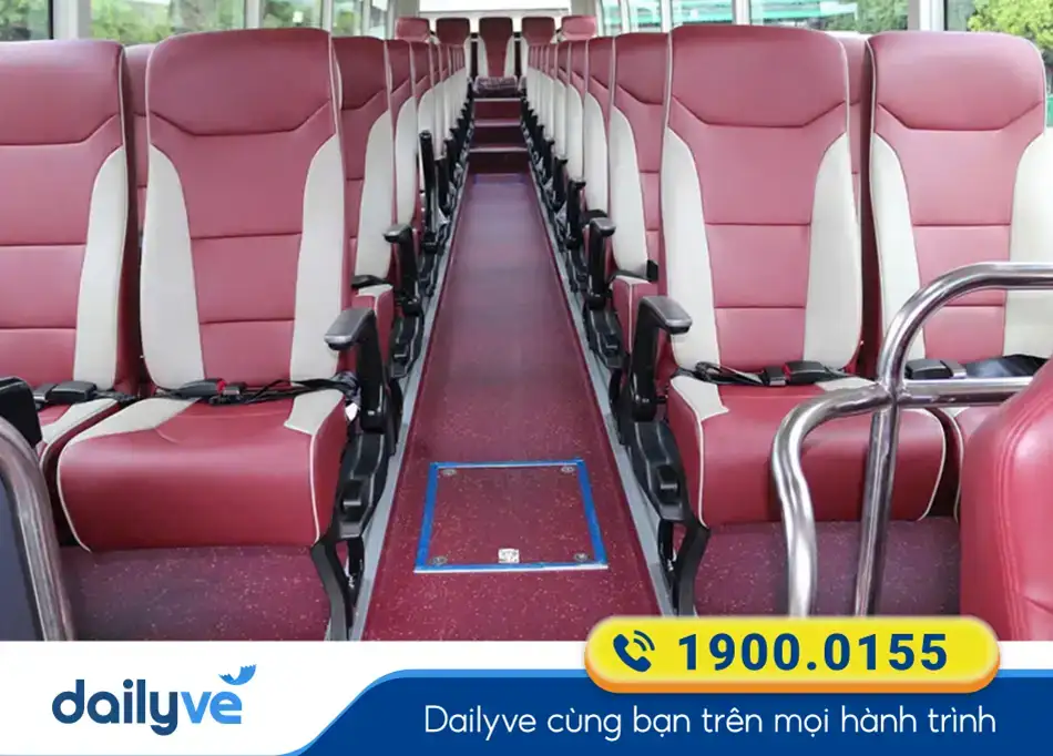 Tiện nghi xe ghế 34 chỗ sang trọng của xe khách Quân Thiện