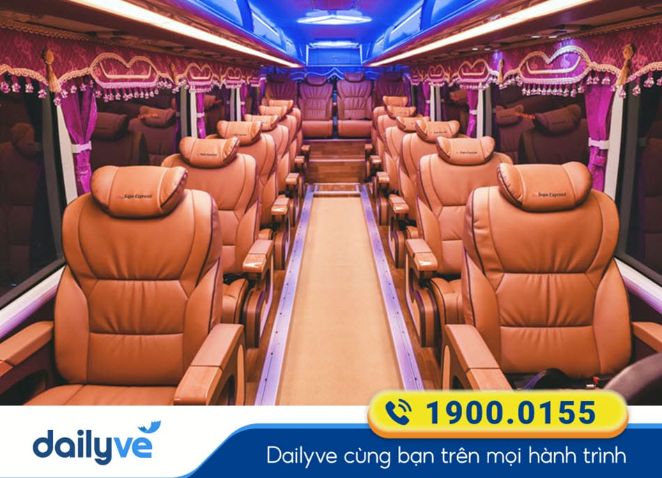 Tiện nghi xe Limousine 18 chỗ sang trọng của nhà xe Sapa Express