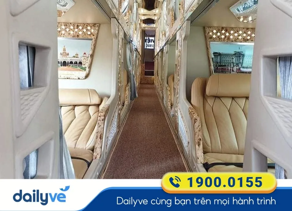 Không gian xe Limousine 22 phòng rộng thoáng của xe Hà Giang Epic