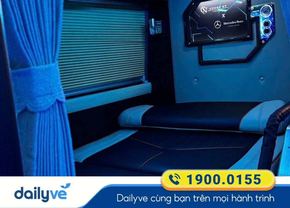 Không gian xe Limousine 22 phòng sang trọng của xe khách Cường Ny