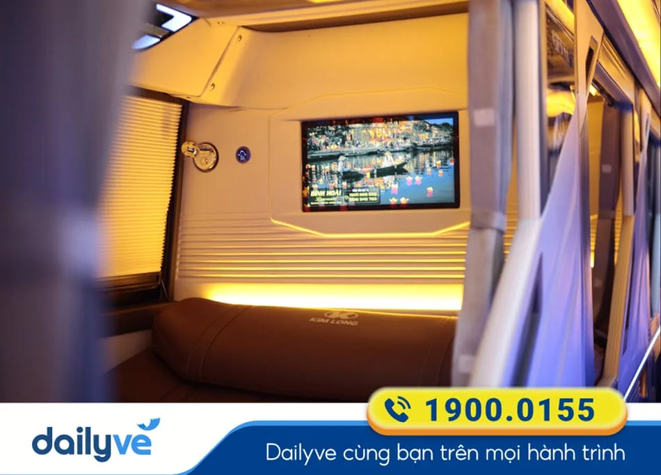Nội thất sang trọng xe Limousine 20 phòng của xe Bình Hoài Limousine