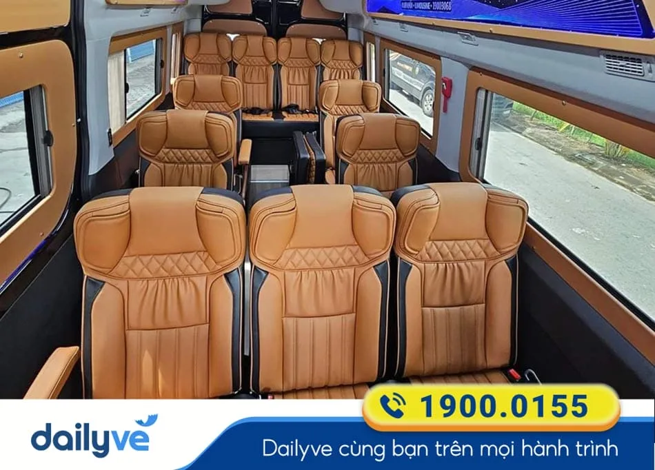 Nội thất xe Limousine sang trọng của nhà xe Anh Khôi Limousine