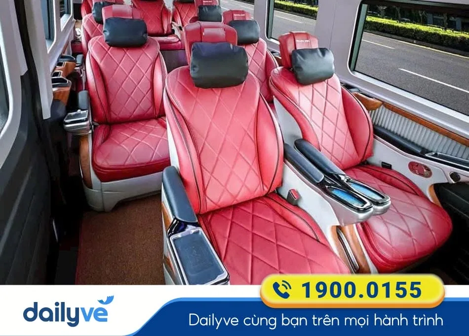 Nội thất xe Limousine sang trọng của nhà xe Hùng Ngọc Limousine