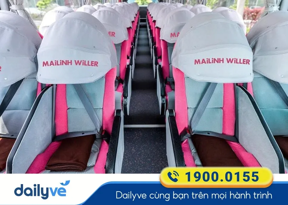 Nội thất xe Limousine sang trọng của nhà xe Mai Linh Willer