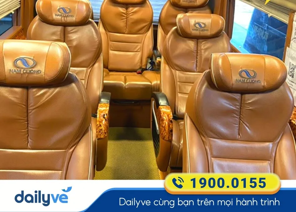 Nội thất xe Limousine sang trọng của xe khách Nam Cường Limousine