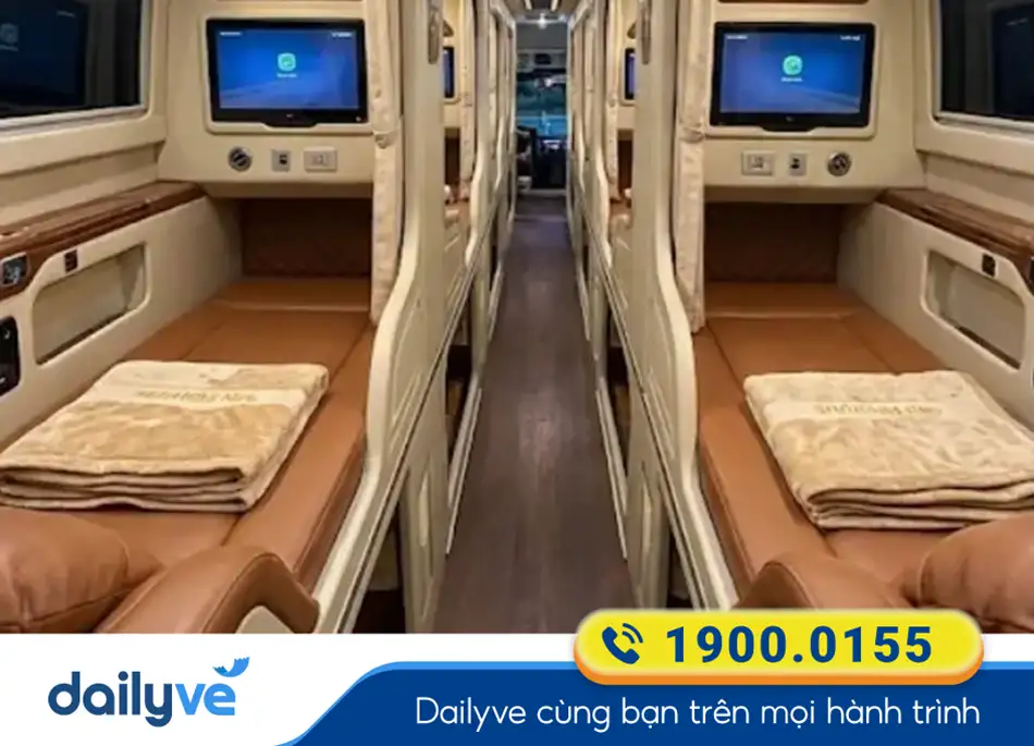 Nội thất xe Limousine sang trọng của xe khách Sơn Phương