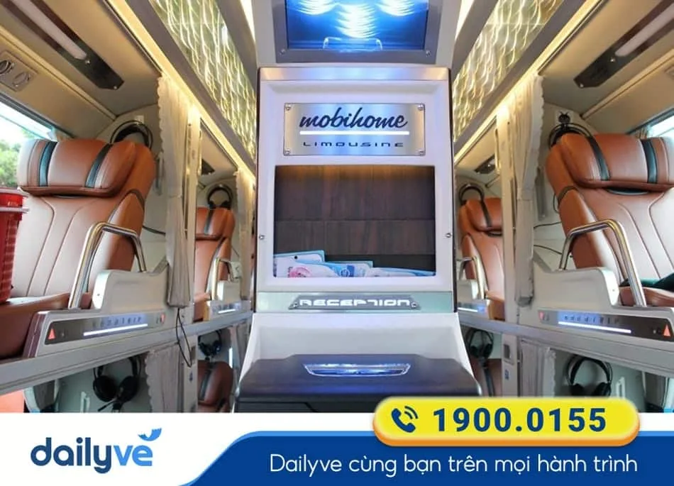 Tiện nghi xe Limousine 34 phòng hiện đại của xe khách Văn Chai