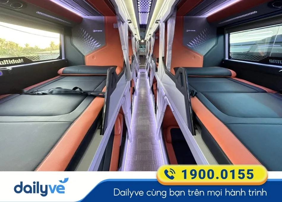 Không gian xe Limousine sang trọng của nhà xe Mạnh Hùng