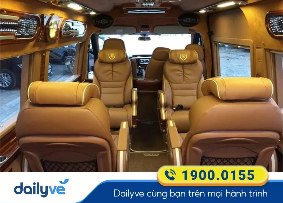 Nội thất xe Limousine sang trọng của nhà xe Dream Transport Limousine
