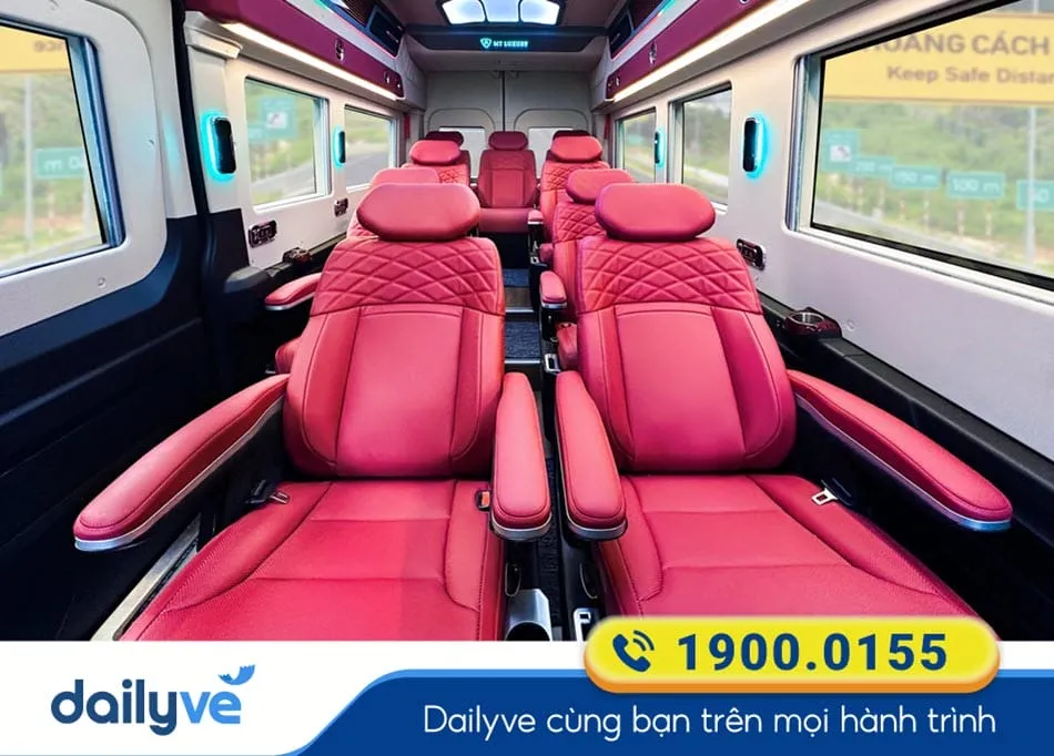Nội thất xe Limousine sang trọng của nhà xe Duy Quang Bus