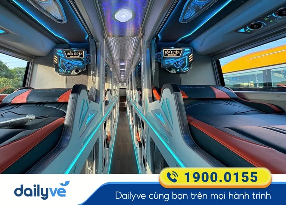 Tiện nghi xe Limousine 24 phòng sang trọng của nhà xe Bốn Luyện Express