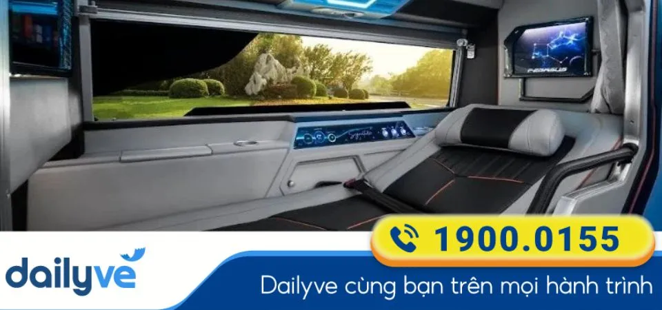 Dòng xe Limousine giường phòng 22 chỗ của nhà xe Hoàng Huy (Quảng Ngãi)
