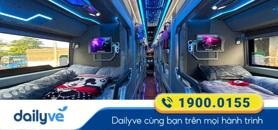 Dòng xe Limousine 24 phòng của nhà xe Hưng Thịnh (Quảng Ngãi)