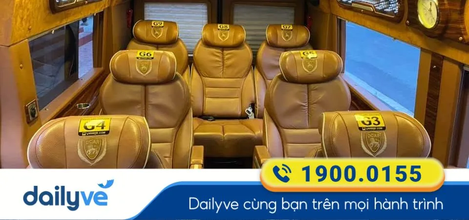 Dòng xe ghế Limousine 9 chỗ Vip của nhà xe Hương Kiên Limousine