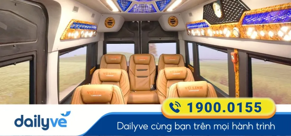 Dòng xe ghế Limousine 9 chỗ ngồi của nhà xe Vũ Linh Limousine